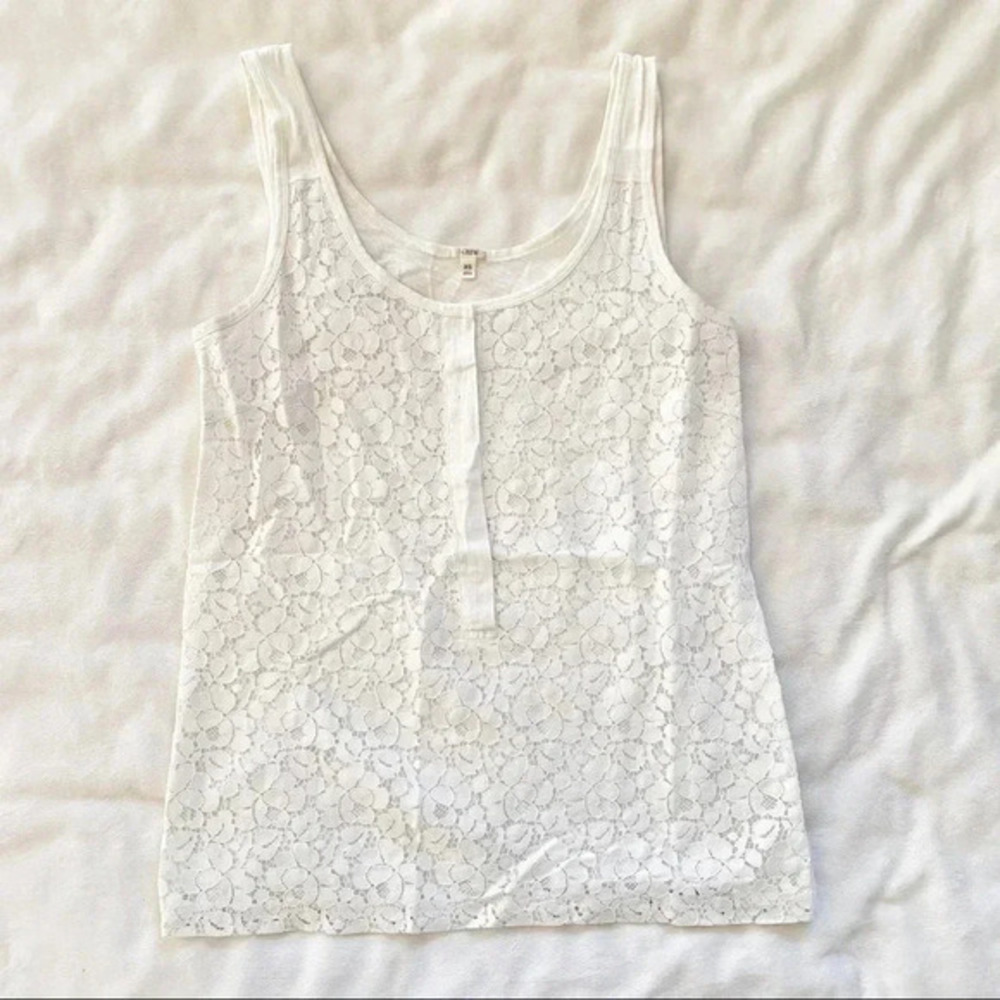 J. Crew White Lace Tank​